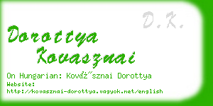 dorottya kovasznai business card